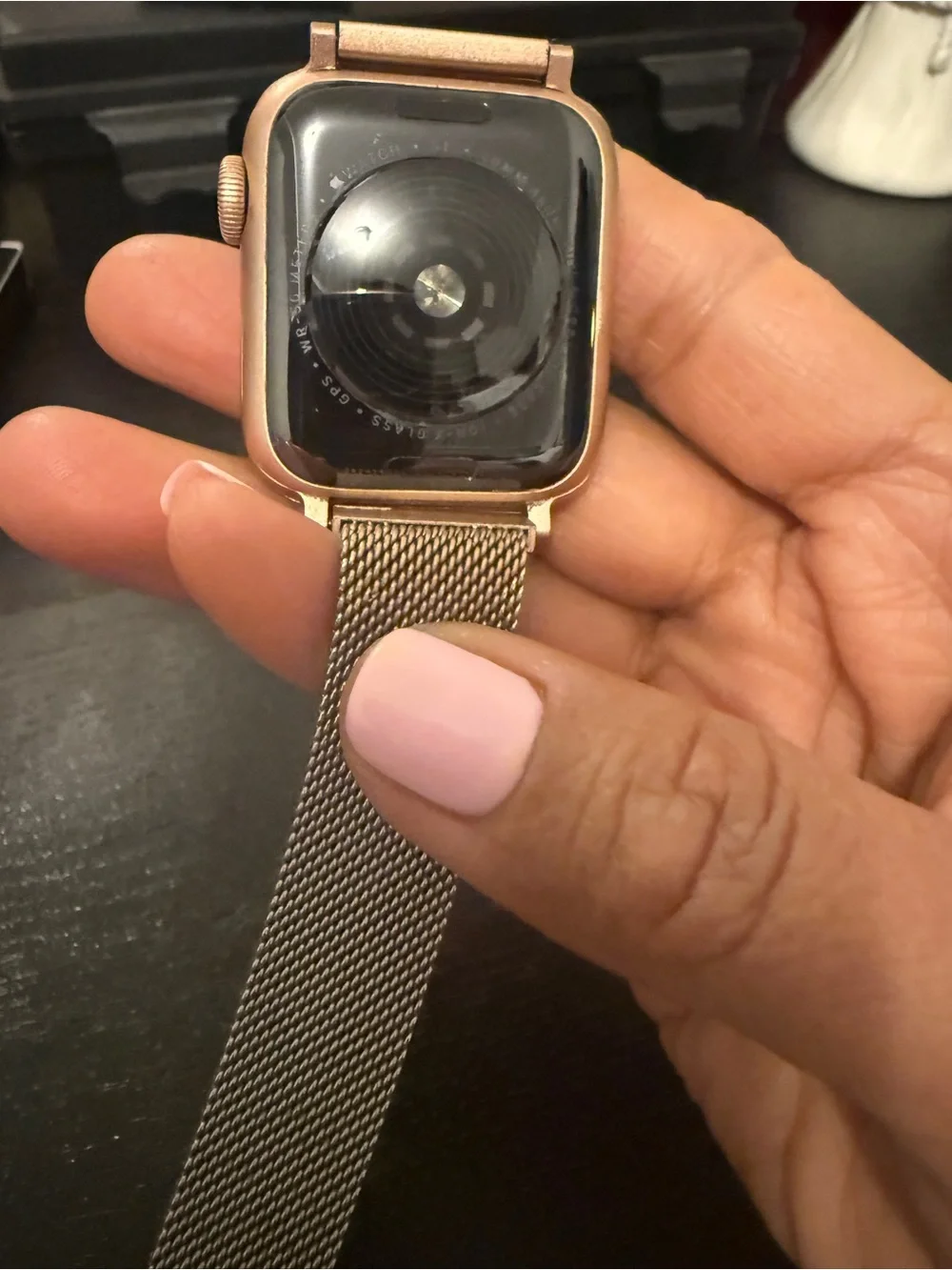 Apple Rose Gold Smartwatch with Mesh Milanese Band